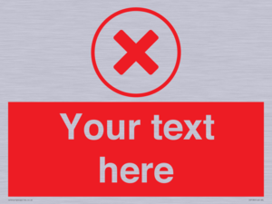 Custom red background, red cross in circle sign